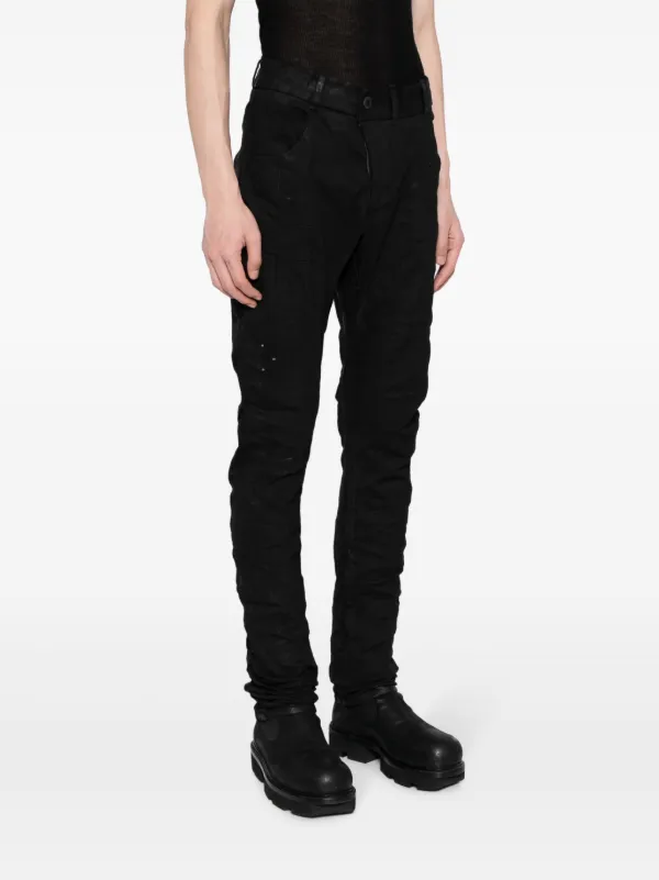 Boris Bidjan Saberi Distressed drop-crotch Skinny Trousers