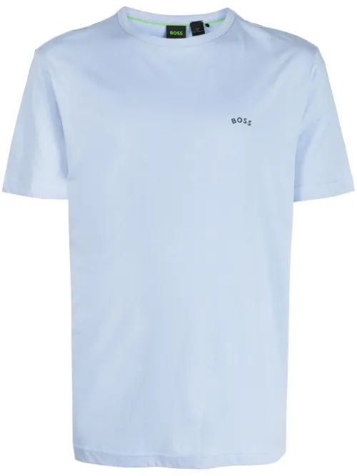 T-shirt en coton à logo appliqué - BOSS - Modalova