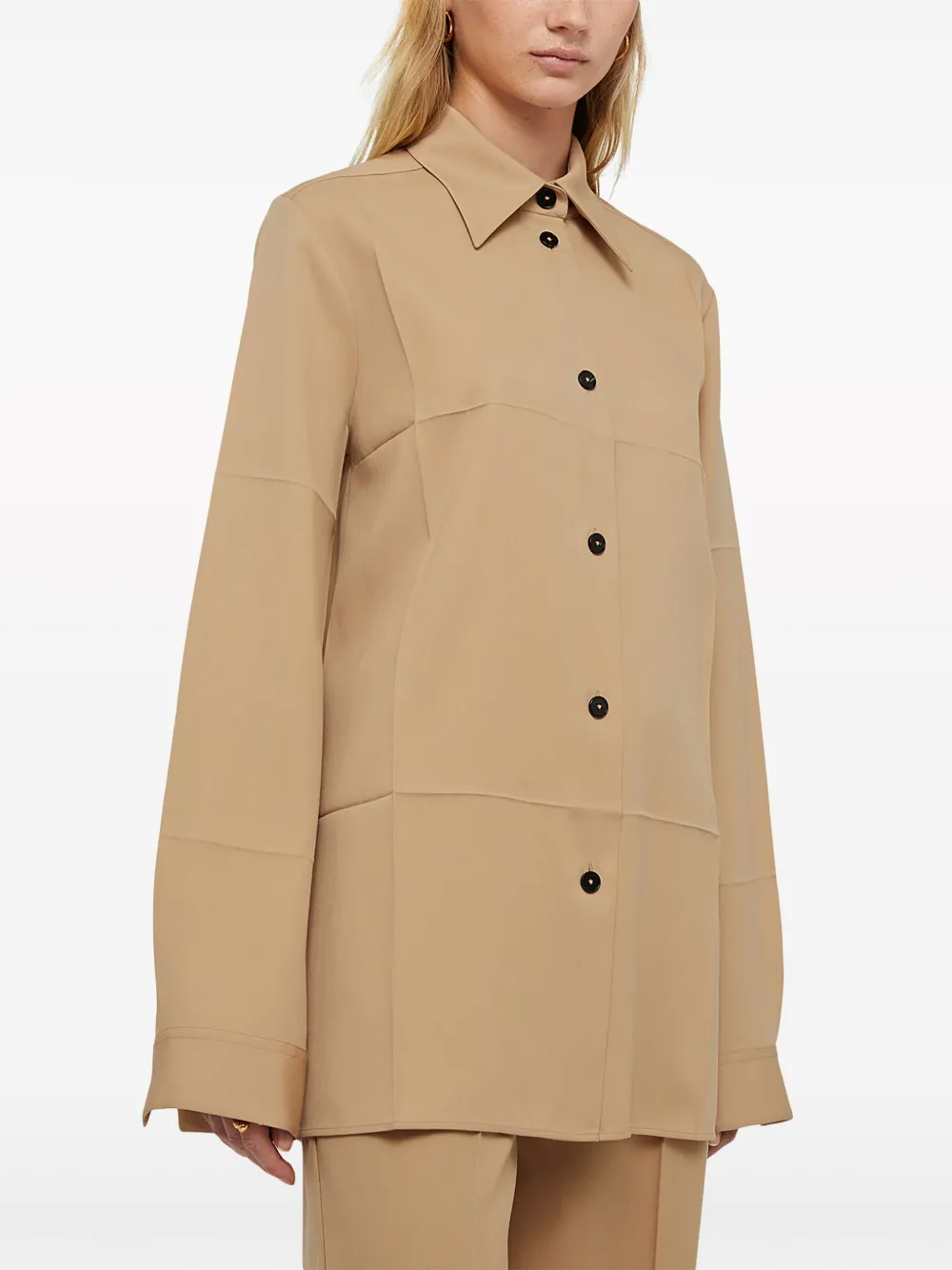 Jil Sander Wool Gabardine Shirt In ニュートラル