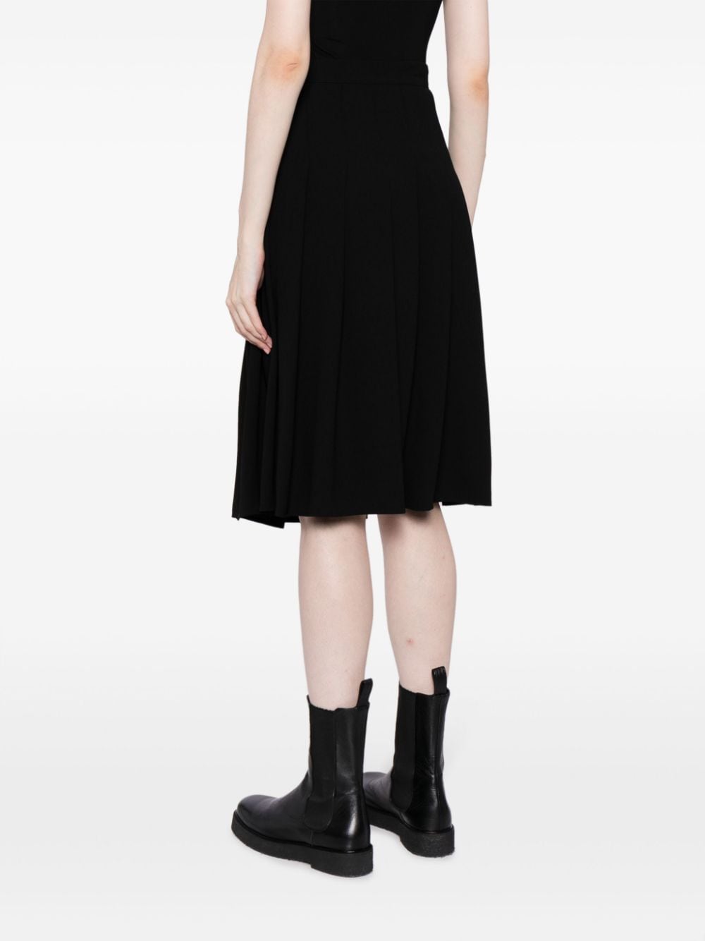 Shop Agnès B. Galloway Pleated Midi Skirt In Black