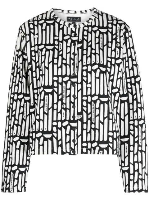 agnès b.  Digital-print cotton cardigan