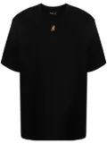 agnès b. lizard-embroidered cotton t-shirt - Black