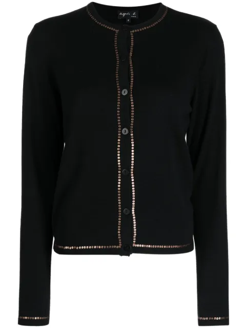 agnès b.  Paillettes fine-knit cardigan