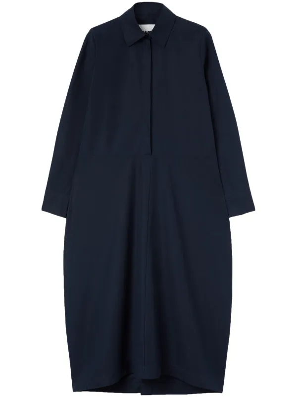 【送料&関税込】Jil Sander Cotton Shirtdress Jil Sander Cotton Shirt Dress | Neutrals | FARFETCH