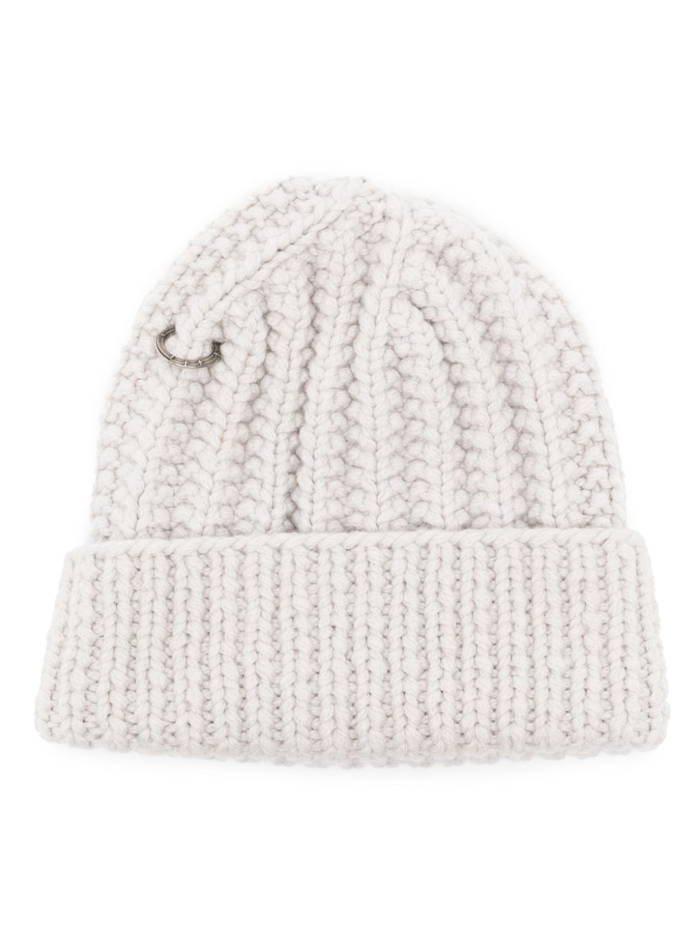 ring-detail ribbed beanie