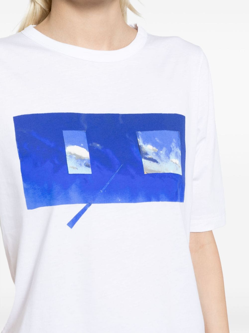 Shop Agnès B. Ciel Brando Cotton T-shirt In White