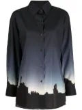 agnès b. Twilight screen-print cotton shirt - Multicolour