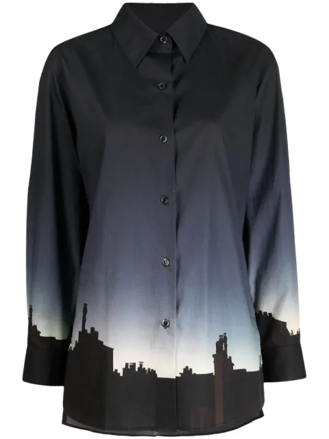 agnès b.  Twilight screen-print cotton shirt