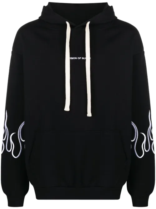 Hoodie en coton à flammes brodées - Vision Of Super - Modalova