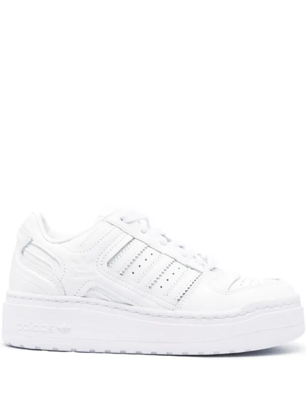 Adidas womens white leather hot sale sneakers