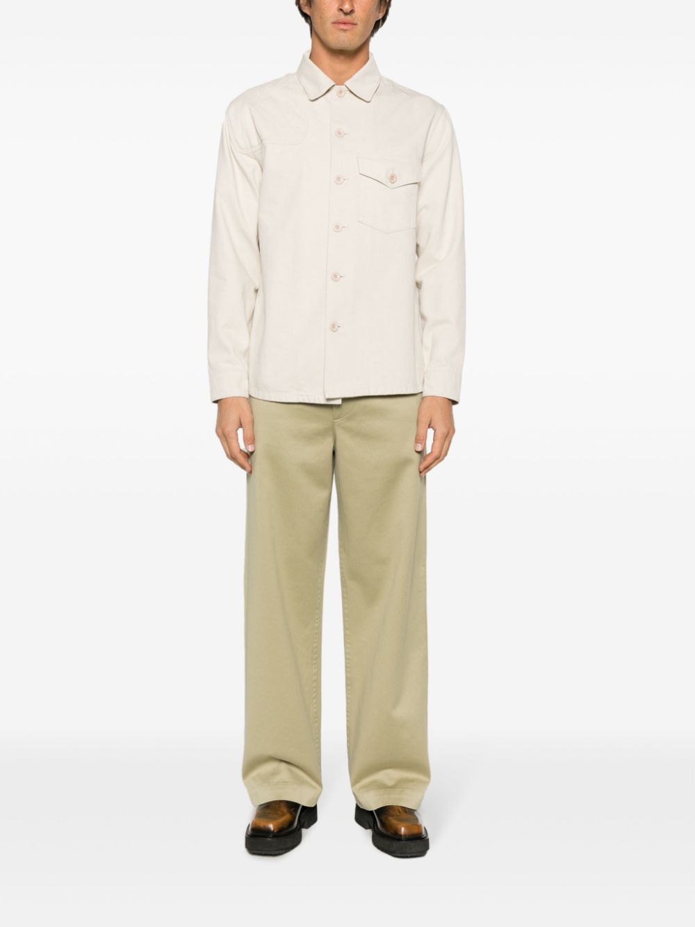 Burberry wide-leg cotton trousers - Groen