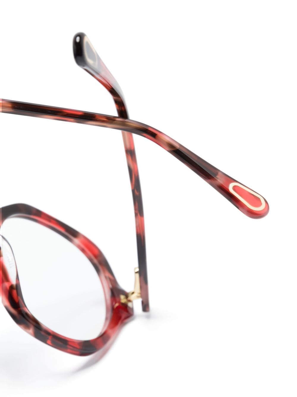 Shop Chloé Tortoiseshell Geometric-frame Glasses In Red