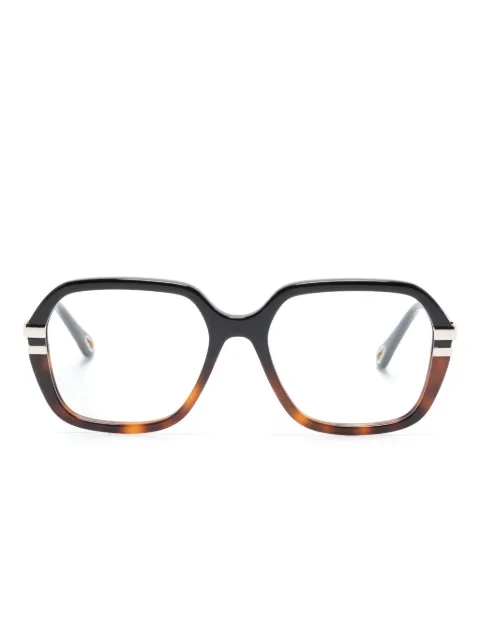 Chloé Eyewear 톨토이즈셸 스퀘어 프레임 안경