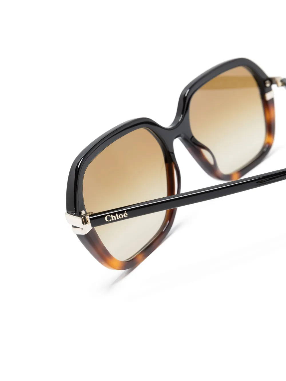 Chloé Eyewear West zonnebril met schildpadschild-design Bruin