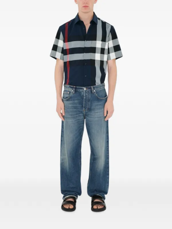 Burberry チェック シャツ | ブルー | FARFETCH JP