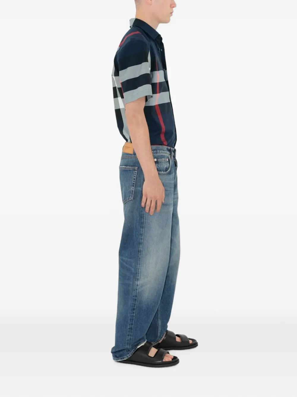 Burberry Geruit katoenen overhemd Blauw