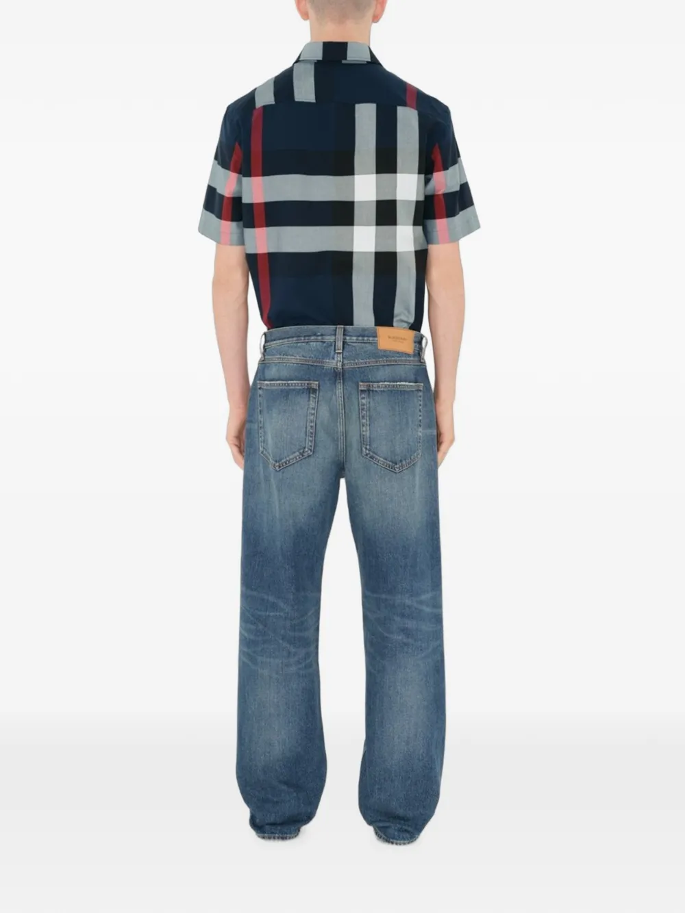 Burberry Geruit katoenen overhemd Blauw