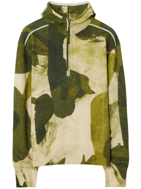 Burberry camouflage-print half-zip hoodie