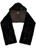 Burberry hooded faux-fur scarf - Black