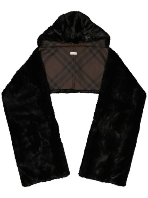 Burberry hooded faux-fur scarf Women