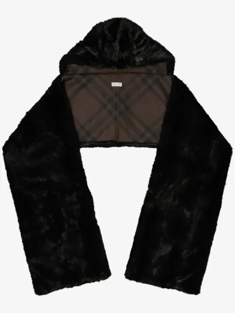 Burberry hooded faux-fur scarf