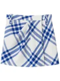 Burberry checked wool miniskirt - White