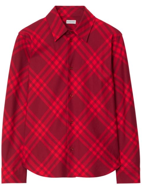 Cheap Burberry check-pattern cotton shirt Women