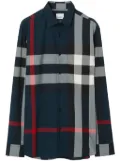 Burberry check-pattern cotton shirt - Blue