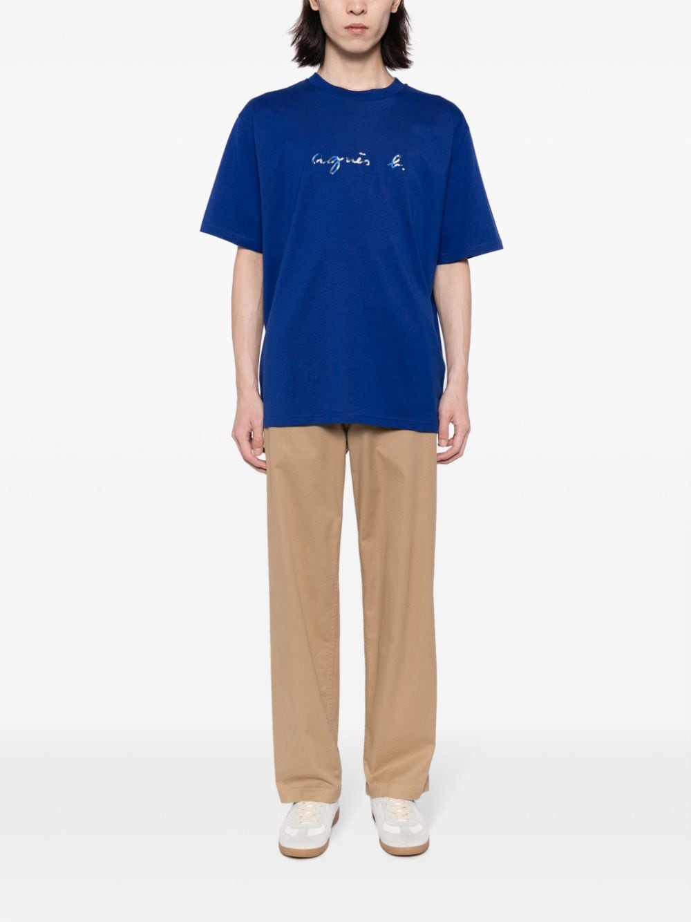 Shop Agnès B. Christof Cotton T-shirt In Blue