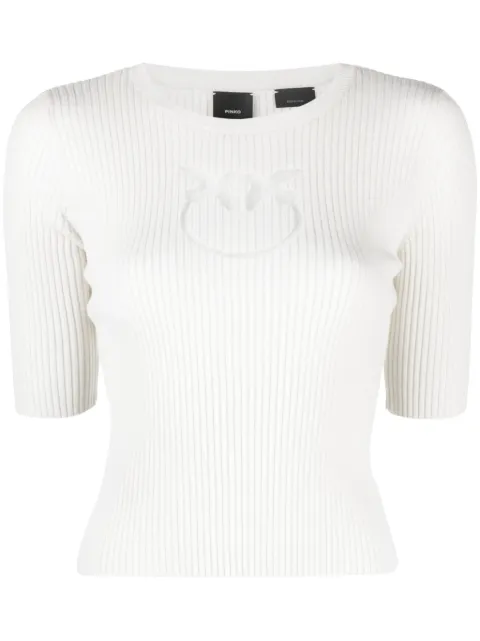 PINKO logo intarsia-knit wool top 