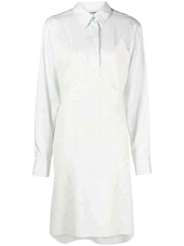 FENDI｜DRESSES (White Poplin Dress (FDD008 ARU3 F1F3H)) Kennedy Eyelet Dress | Marciano