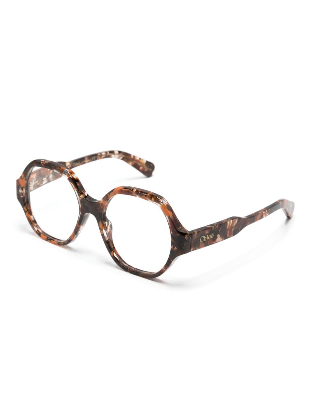 Shop Chloé Tortoiseshell Geometric-frame Glasses In Braun