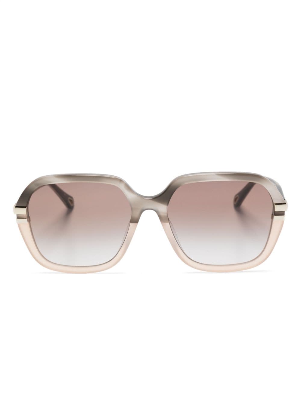 Chloé Ombré-effect Square-frame Sunglasses In Nude