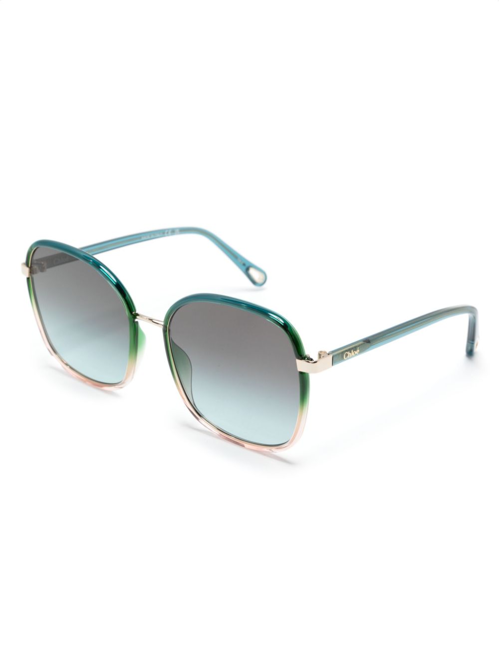Shop Chloé Ombré-effect Oversize Sunglasses In Grün