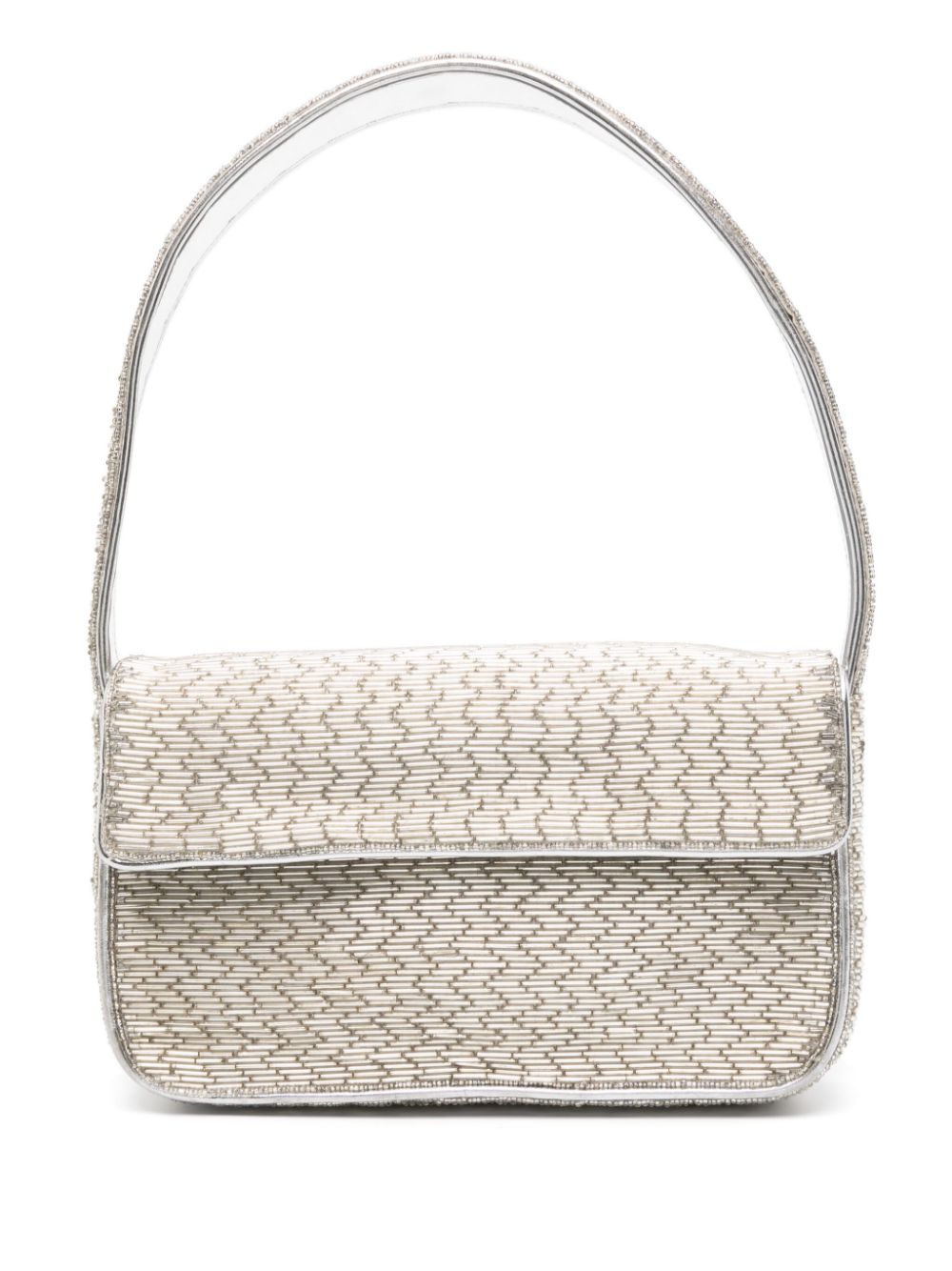 STAUD Tommy beaded shoulder bag - Silver