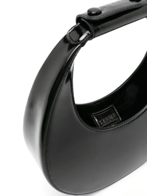 STAUD Mini Moon Patent Leather Bag | Black | FARFETCH