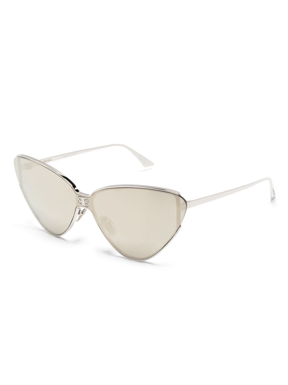 Shop Balenciaga Shield 2.0 Cat-eye Sunglasses In 005 Silver