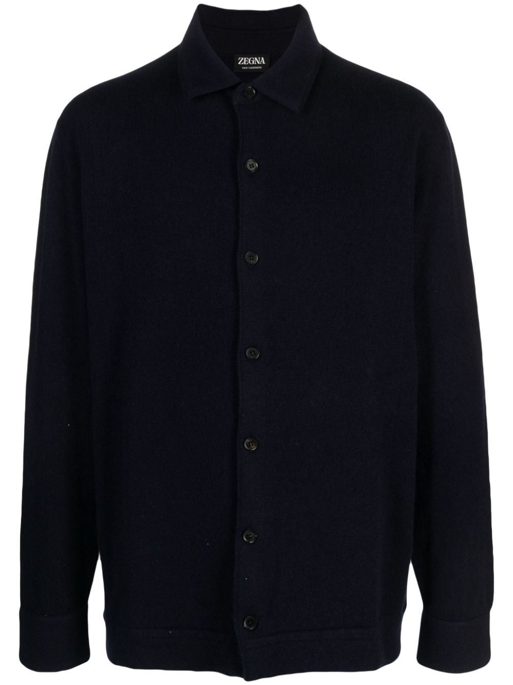 ZEGNA SPREAD-COLLAR CASHMERE SHIRT