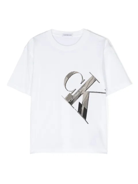 Calvin Klein Kids monogram-print cotton T-shirt