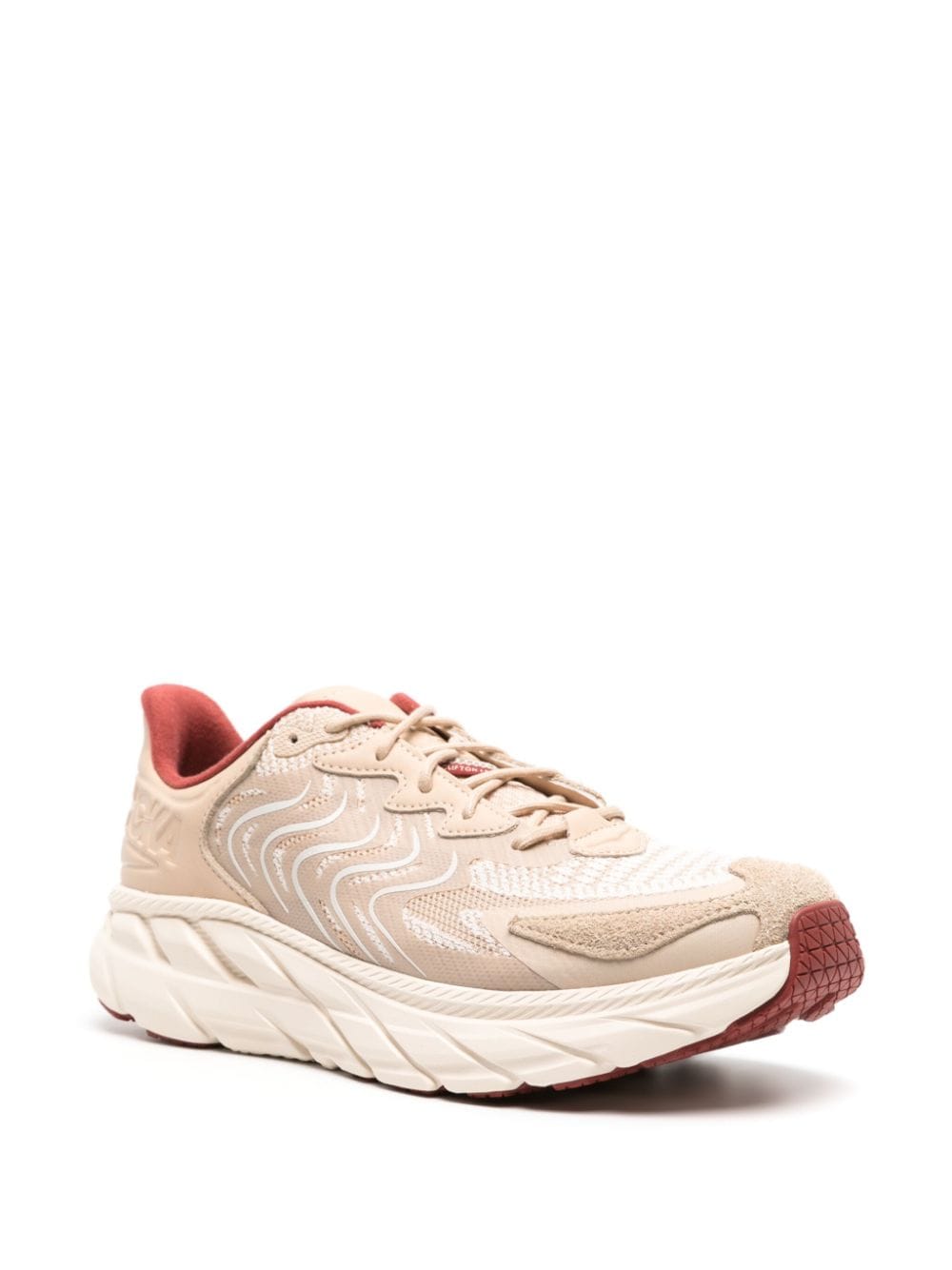 Shop Hoka Clifton Ls Leather Sneakers In Neutrals
