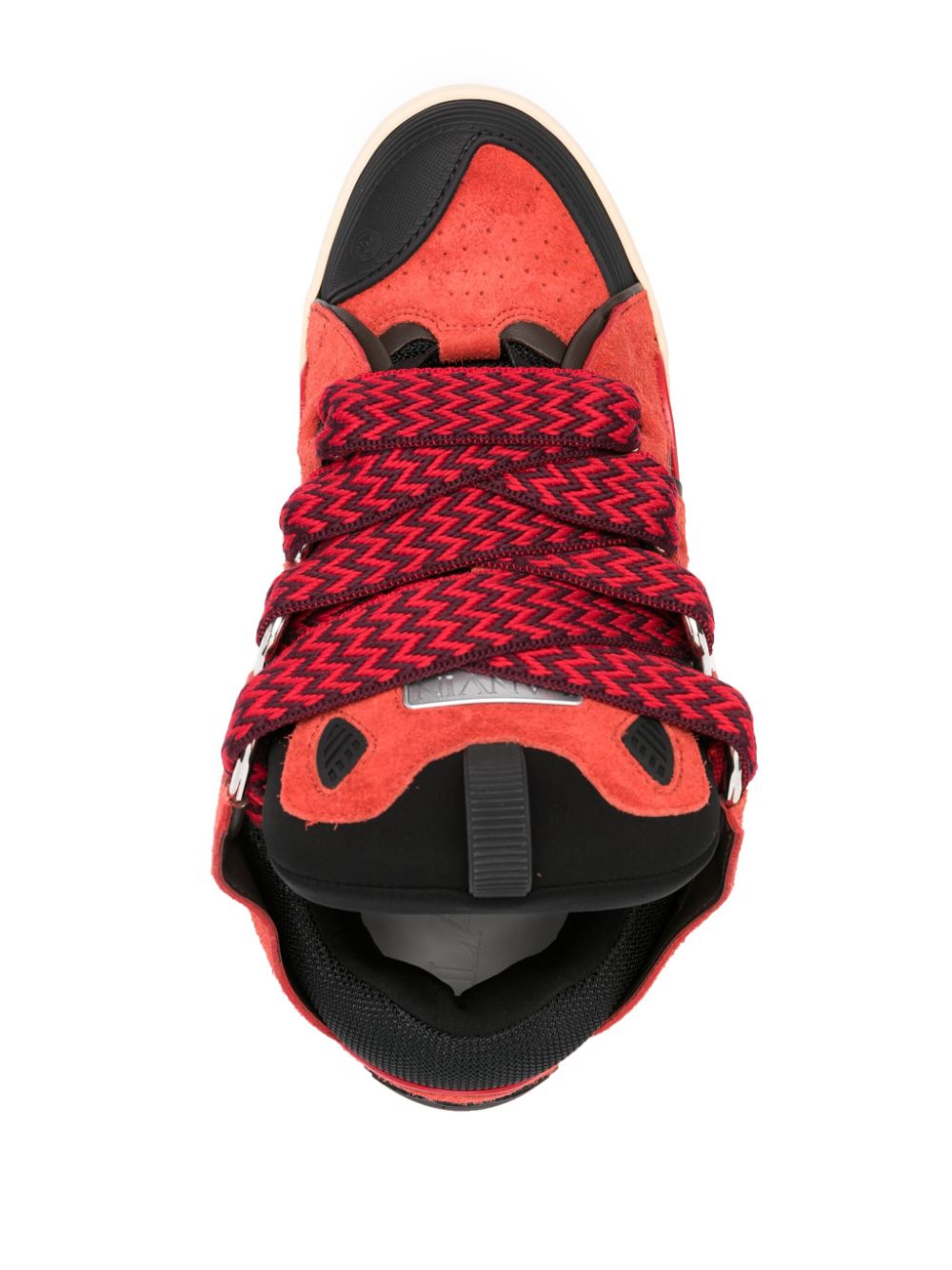 Shop Lanvin Curb Logo-patch Sneakers In Red