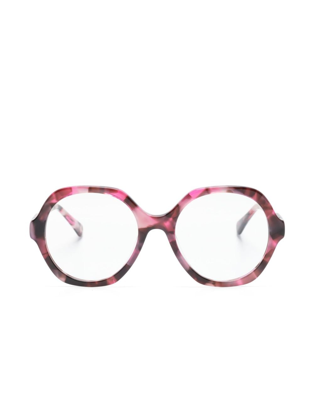 Chloé Kids' Tortoiseshell Geometric-frame Glasses In Pink