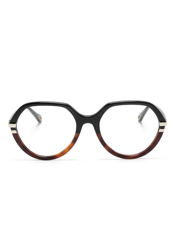 Chloe Eyewear Tortoiseshell round frame Glasses Black FARFETCH AM