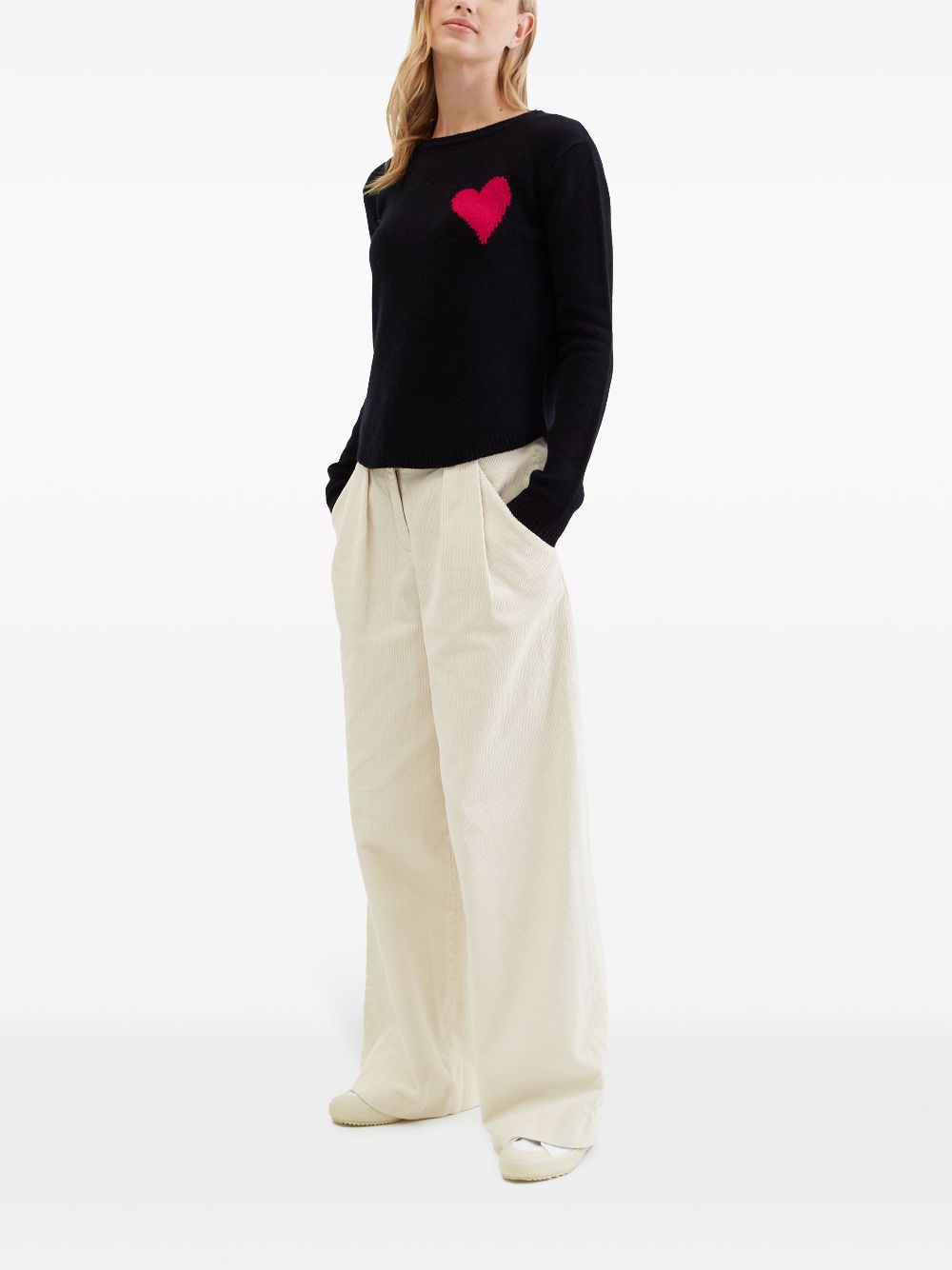 Chinti & Parker Confetti Heart round-neck jumper - Zwart