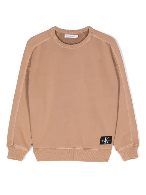 Calvin Klein Kids logo-patch cotton sweatshirt