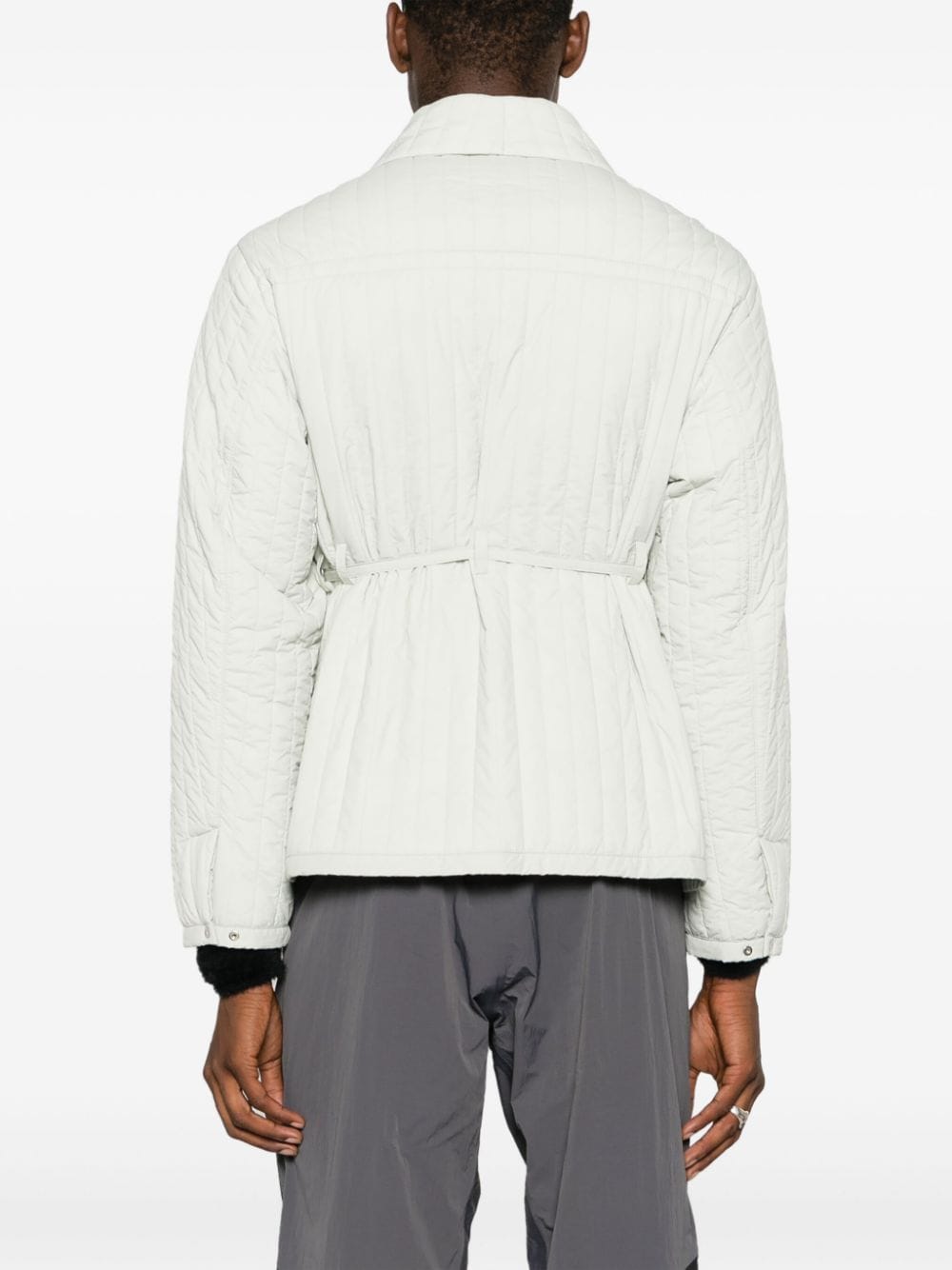 Shop Craig Green Belted Quilted Shirt Jacket In Grey