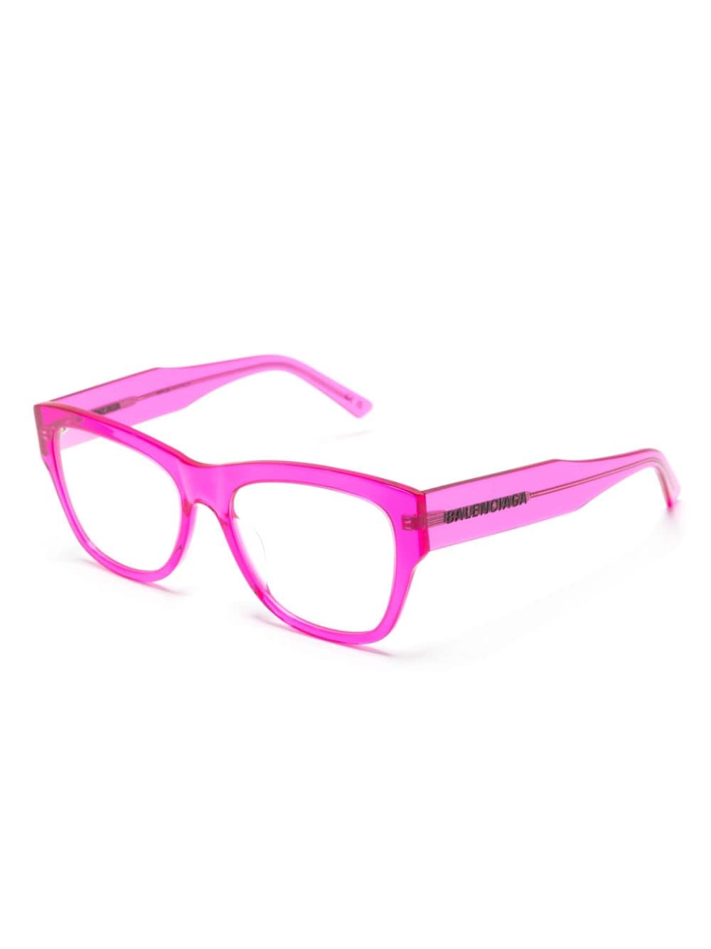 Shop Balenciaga Logo-engraved Cat-eye Sunglasses In Pink