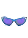 Balenciaga Eyewear shield-frame mirrored sunglasses - Blue