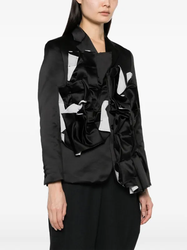 black comme des garcons シャーリングジャケット Comme Des Garçons シャーリングパネル ジャケット | ブラック