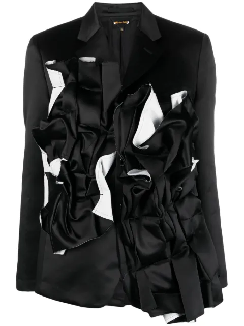 Comme Des Garçons satin ruched-panel blazer